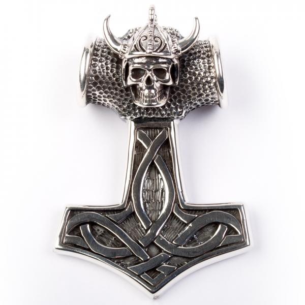 Anhänger Thors Hammer mit Wikinger Skull | evilrings